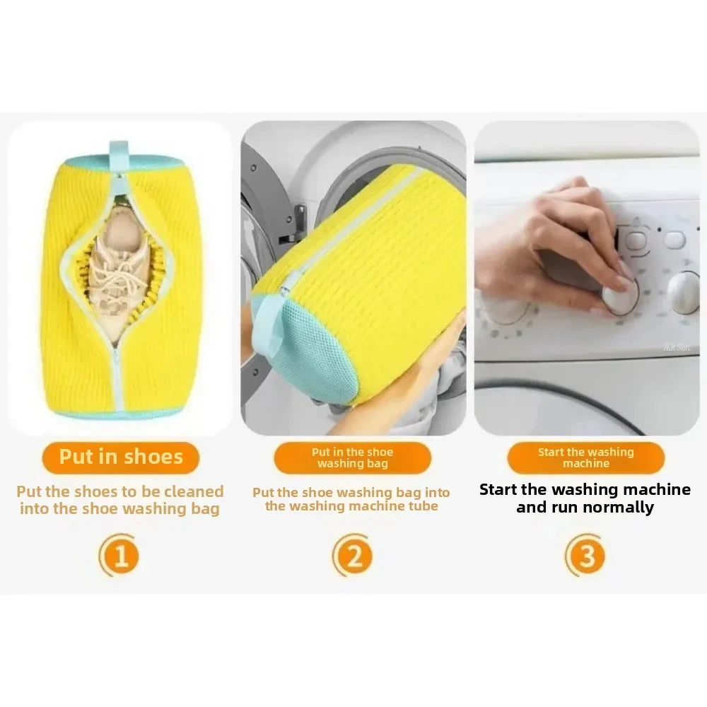 Laundry Bag Shoe Washing Bag Padded Net Protector for Fluffy Fibers Polyester Machine Friendly Drying Wash Bags for Shoes